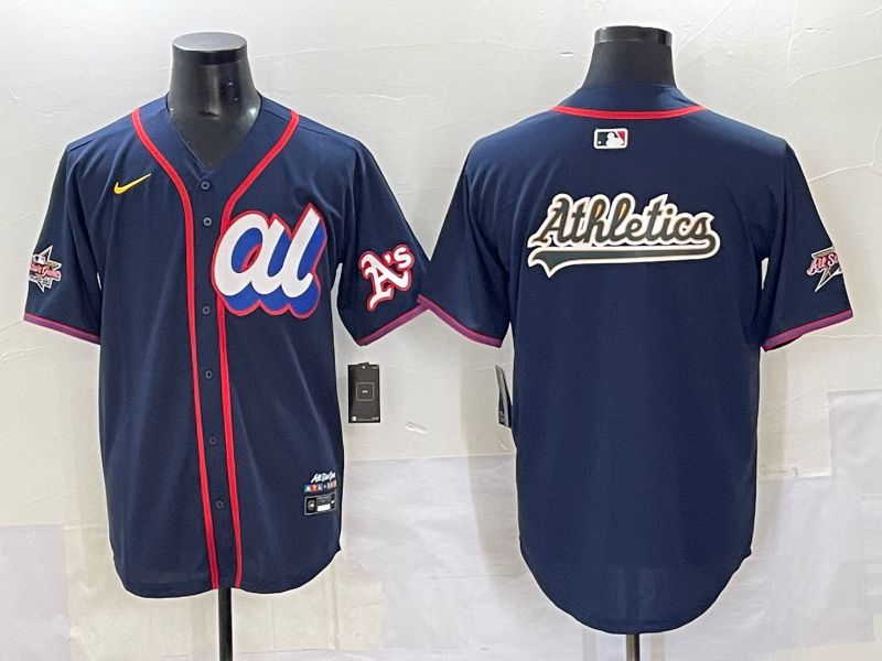 Men 2025 Oakland Athletics Blank Drak Blue All star Nike MLB Jersey style 03->oakland athletics->MLB Jersey